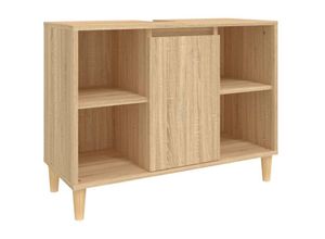 8720845739775 - Bonnevie - Waschbeckenunterschrank Sonoma-Eiche 80x33x60 cm Holzwerkstoff vidaXL65308