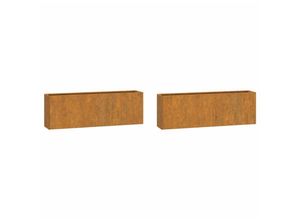 8720845673727 - Bonnevie - Wand-PflanzkübelBlumenkasten 2 Stk Rostig Cortenstahl 53x10x17 cm vidaXL