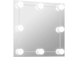 8720286561683 - Bonnevie - Wandspiegel Badzimmer Spiegel mit LED-Beleuchtung Quadratisch Glas vidaXL