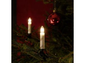 7318301190003 - Christbaumkerzen KONSTSMIDE Weihnachtsdeko Christbaumschmuck Lichterketten Gr Dioden 25 St Flammen 25 St Kabellänge 15 m x Gesamtlänge 183 m weiß Weihnachtsbaumbeleuchtung Baumkette Topbirnen One String 25 klare Birnen