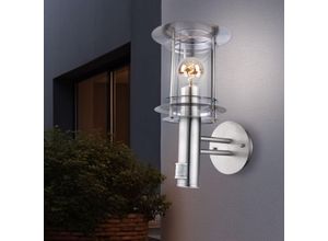 9007371495849 - - Wandleuchte Edelstahl Bewegungsmelder Außenleuchte Wand Laterne Wandlampe Fassadenleuchte mit Bewegungsmelder 1x E27 DxHxT 20x36x245 cm