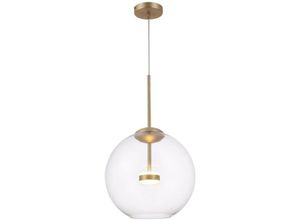 4251110058573 - Maytoni Cometa Moderne Cometa integrierte LED-Pendel-Deckenleuchte in mattem Gold mit Glasschirm