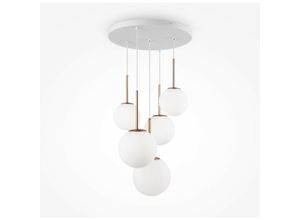 4251110041544 - Basic form Basic Form Moderne 5-flammige Cluster-Pendel-Deckenleuchte Gold E14 - Maytoni