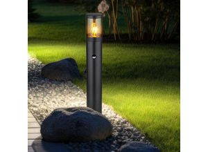 9007371503179 - Außenstehlampe Gartenlampe Wegeleuchte mit Bewegungsmelder Garten Standleuchte Stehlampe Bewegungsmelder Edelstahl schwarz rauch E27 Fassung DxH