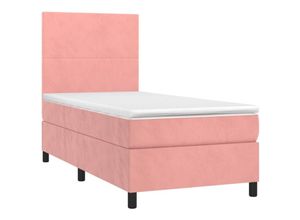 8720845515560 - Bonnevie - BoxspringbettSchlafzimmerbett mit Matratze Rosa 100x200 cm Samt vidaXL