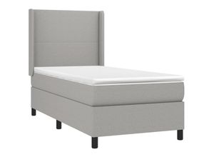 8720287330066 - Bonnevie - BoxspringbettSchlafzimmerbett mit Matratze Hellgrau 90x190 cm Stoff vidaXL