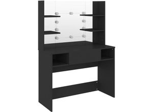 8720286391662 - Bonnevie - SchminktischFrisiertisch mit LED-Beleuchtung 100x40x135 cm mdf Schwarz vidaXL 8720286391662 - Bonnevie - SchminktischFrisiertisch mit LED-Beleuchtung 100x40x135 cm mdf Schwarz vidaXL