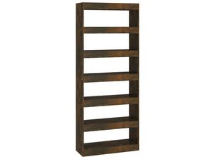 8720286844571 - Bonnevie - Bücherregal RaumteilerBücherschrank Räuchereiche 80x30x198 cm Holzwerkstoff vidaXL