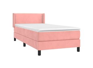 8720287326496 - Vidaxl - Boxspringbett mit Matratze Rosa 90x190 cm Samt