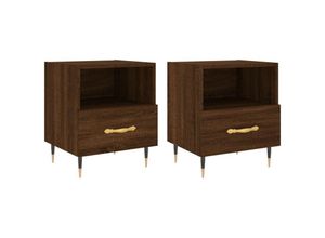 8720845909826 - Bonnevie - 2er-Set NachttischeBeistelltische Braun Eichen-Optik 40x35x475cm Holzwerkstoff vidaXL 8720845909826 - Bonnevie - 2er-Set NachttischeBeistelltische Braun Eichen-Optik 40x35x475cm Holzwerkstoff vidaXL