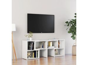 8720286606964 - Bonnevie - TV-SchrankTV-Möbel Hochglanz-Weiß 104x30x52cm Holzwerkstoff vidaXL