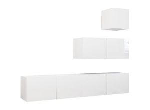 8720286576595 - Bonnevie - 4-tlg TV-Schrank-SetTV-MöbelTV-Möbel Hochglanz-Weiß Holzwerkstoff vidaXL