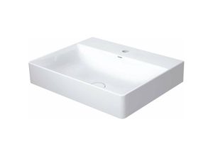 4053424151137 - Duravit DuraSquare Möbel-Waschtisch 60x47cm geschliffen 1 Hahnloch ohne Überlauf mit Hahnlochbank Farbe Weiß - 2353600071