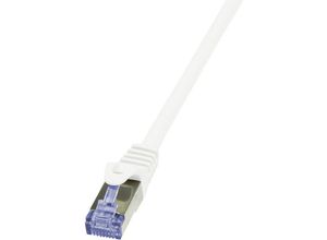 4052792020137 - LogiLink CQ3101S RJ45 Netzwerkkabel Patchkabel CAT 6a S FTP 1500 m Weiß Flammwidrig mit Rastnasen