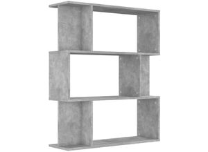 8719883672465 - Bonnevie - Bücherregal RaumteilerBücherschrank Betongrau 80x24x96 cm Holzwerkstoff vidaXL