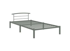 8719883989372 - BettgestellSchlafzimmerbett Grau Metall 100x200 cm vidaXL