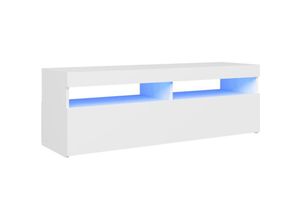 8720286217832 - Bonnevie - TV-SchrankTV-Möbel mit LED-Leuchten Weiß 120x35x40 cm vidaXL