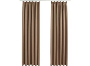 8719883720135 - Bonnevie - 2er-Set VerdunkelungsvorhängeVerdunkelung Gardinen mit Haken Taupe 140x175cm vidaXL