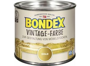 8716242841463 - BONDEX Bastelfarbe VINTAGE-FARBE Farben zur Gestaltung von Möbelstücken 0375 l Gr 038 l goldfarben (gold) Bastelbedarf -techniken