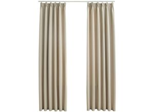 8719883720234 - Bonnevie - 2er-Set VerdunkelungsvorhängeVerdunkelung Gardinen mit Haken Beige 140x245cm vidaXL