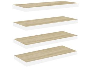 8720286416822 - Bonnevie - Schweberegale 4 Stk Wandregale Eiche und Weiß 80x235x38 cm mdf vidaXL