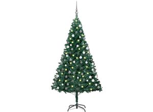 8720286497951 - Bonnevie - Künstlicher WeihnachtsbaumKunstbaum mit LEDs & Kugeln Grün 180 cm pvc vidaXL