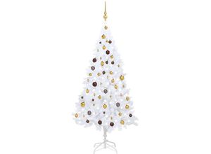 8720286496282 - Bonnevie - Künstlicher WeihnachtsbaumKunstbaum mit LEDs & Kugeln Weiß 180 cm pvc vidaXL