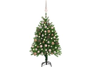 8720286497265 - Bonnevie - Künstlicher Weihnachtsbaum mit Beleuchtung & Kugeln 120 cm Grün vidaXL687166