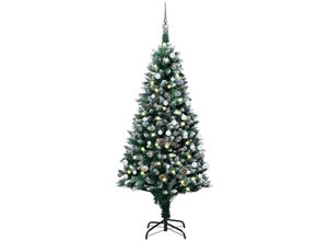 8720286497906 - Bonnevie - Künstlicher WeihnachtsbaumKunstbaum mit LEDs & Kugeln & Zapfen 180 cm vidaXL