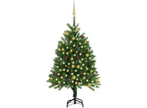 8720286496404 - Künstlicher Weihnachtsbaum mit Beleuchtung & Kugeln 120 cm Grün Vidaxl