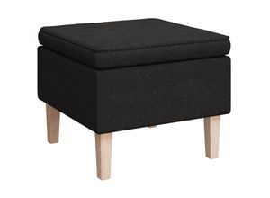 8720286427835 - Bonnevie - Hocker mit Holzbeinen Schwarz Stoff vidaXL296194