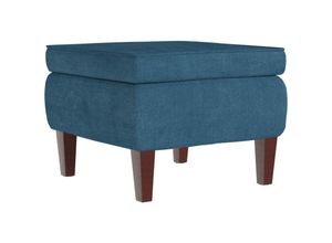 8720286428122 - Bonnevie - Hocker mit Holzbeinen Blau Samt vidaXL929307