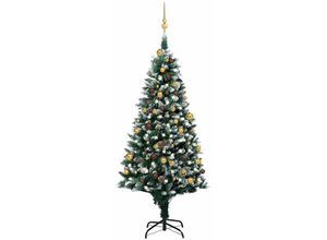 8720286496183 - Künstlicher Weihnachtsbaum mit Beleuchtung Kugeln Zapfen 180 cm vidaXL