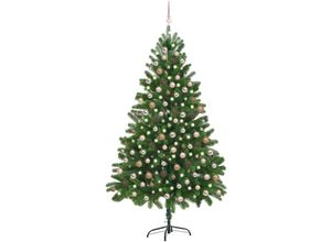 8720286497296 - Bonnevie - Künstlicher WeihnachtsbaumKunstbaum mit LEDs & Kugeln 210 cm Grün vidaXL