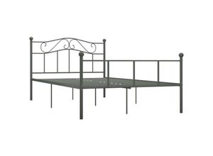 8719883893778 - BettgestellSchlafzimmerbett Grau Metall 140×200 cm vidaXL