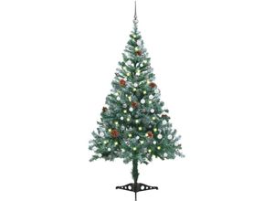 8720286497869 - Bonnevie - Weihnachtsbaum Gefrostet mit Beleuchtung Kugeln Zapfen 150 cm vidaXL588029