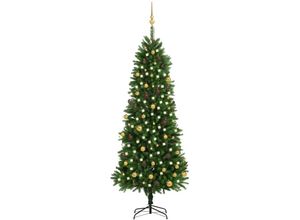 8720286496442 - Bonnevie - Künstlicher WeihnachtsbaumKunstbaum mit LEDs & Kugeln 240 cm Grün vidaXL