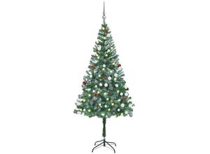 8720286497876 - Bonnevie - Künstlicher WeihnachtsbaumKunstbaum mit LEDs & Kugeln & Zapfen 180 cm vidaXL