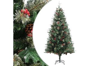 8720286767054 - vidaXL Weihnachtsbaum mit Zapfen Grün 225 cm PVC & PE