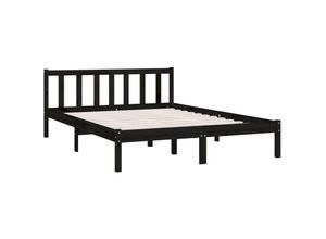 8720286671382 - MassivholzbettSchlafzimmerbettDoppelbett Schwarz Kiefer 135x190 cm vidaXL