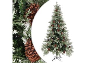 8720286767139 - Vidaxl - Weihnachtsbaum mit Zapfen Grün und Weiß 225 cm pvc & pe