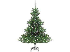 8720286498217 - Bonnevie - Künstlicher WeihnachtsbaumKunstbaum Nordmann led & Kugeln Grün 240 cm vidaXL