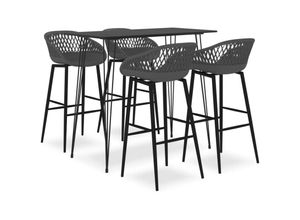 8720286172209 - Vidaxl - 5-tlg Bar-Set Schwarz und Grau