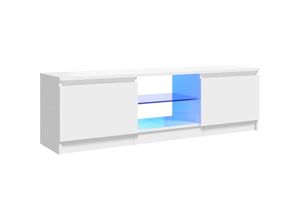 8720286216996 - Bonnevie - TV-SchrankTV-Möbel mit LED-Leuchten Hochglanz-Weiß 120x30x355 cm vidaXL