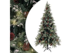 8720286767306 - Vidaxl - Weihnachtsbaum mit Beleuchtung und Kiefernzapfen 225 cm pvc&pe Grün