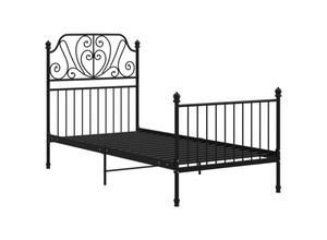 8720286195819 - BettgestellSchlafzimmerbett Schwarz Metall 90x200 cm vidaXL