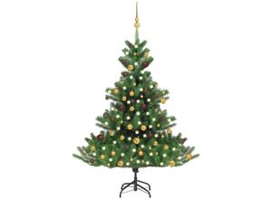 8720286496459 - Vidaxl - Künstlicher Weihnachtsbaum Nordmann led & Kugeln Grün 120 cm