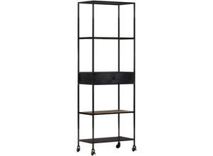 8720286082416 - Bonnevie - BücherregalStandregal 60x35x180 cm Raues Mangoholz & Eisen vidaXL