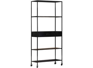 8720286082409 - Bonnevie - BücherregalStandregal 80x35x180 cm Raues Mangoholz & Eisen vidaXL