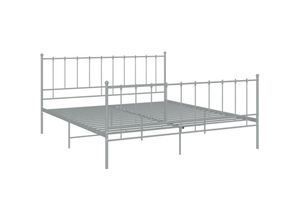 8720286163443 - Bonnevie - Bett Grau Metall 200x200 cm vidaXL252200